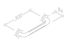 Stödhandtag cc300 mm Nylon Vit