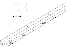 Skjutdörrskena Clipo 15 e Aluminium l=2,5m