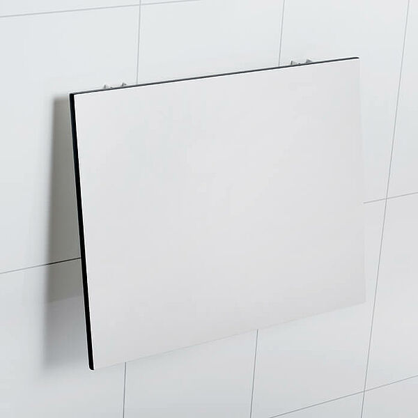 Fällbar hylla i kompaktlaminat nedfälld