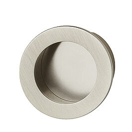 Skjutdörrhandtag ø 50 mm Mässing mattförnicklad hål ø 40 mm Infällt ø 40*10 mm