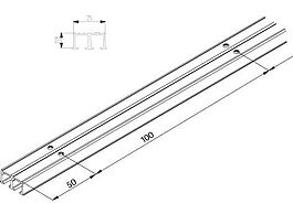 Skjutdörrskena Clipo 15 d Aluminium l=2,5m