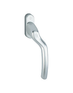 Spanjoletthandtag höger oval Aluminium Silvereloxerad /b=24 Sprint 7/48mm