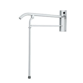 Toalettarmstöd 21033 vit med stödben uppfällbart med låsmekanism