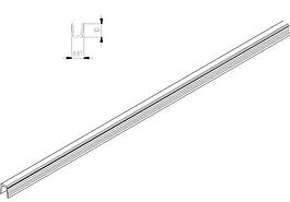 Styrskena Clipo 15 7 mm svart l= 2,5m