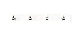 Kroklist Rostfri mattborstad 4-krok vit kant för limning inkl lim