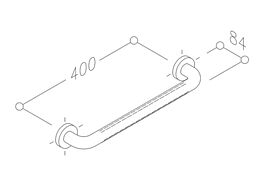 Stödhandtag cc400 mm Nylon Vit