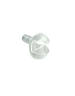 Hyllbärare transparent för 6mm glas med Ø 6 mm tapp