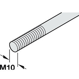 Stång M10 för kantregel 3000 mm dubbelgängad