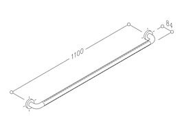 Stödhandtag cc1100mm Nylon Vit