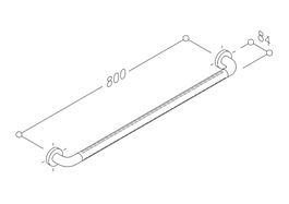 Stödhandtag cc800 mm Nylon Vit