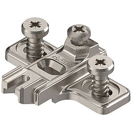 Monteringsplatta Blum modul +3mm, förmonterade systemskruvar