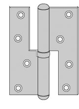 Lyftgångjärn 148*49 mm höger rund knopp Järn förzinkad med kullager raka hörn K228 6"