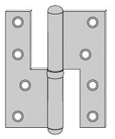 Lyftgångjärn 122*47 mm höger rund knopp Järn förzinkad med kullager raka hörn K228 5"