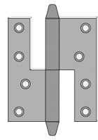 Lyftgångjärn 122*47 mm höger konisk knopp Järn förzinkad raka hörn