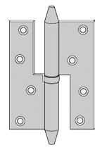 Lyftgångjärn 148*49 mm höger konisk knopp Järn förzinkad med kullager raka hörn K224 6"