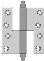 Lyftgångjärn 110*43 mm höger konisk knopp Järn förzinkad raka hörn